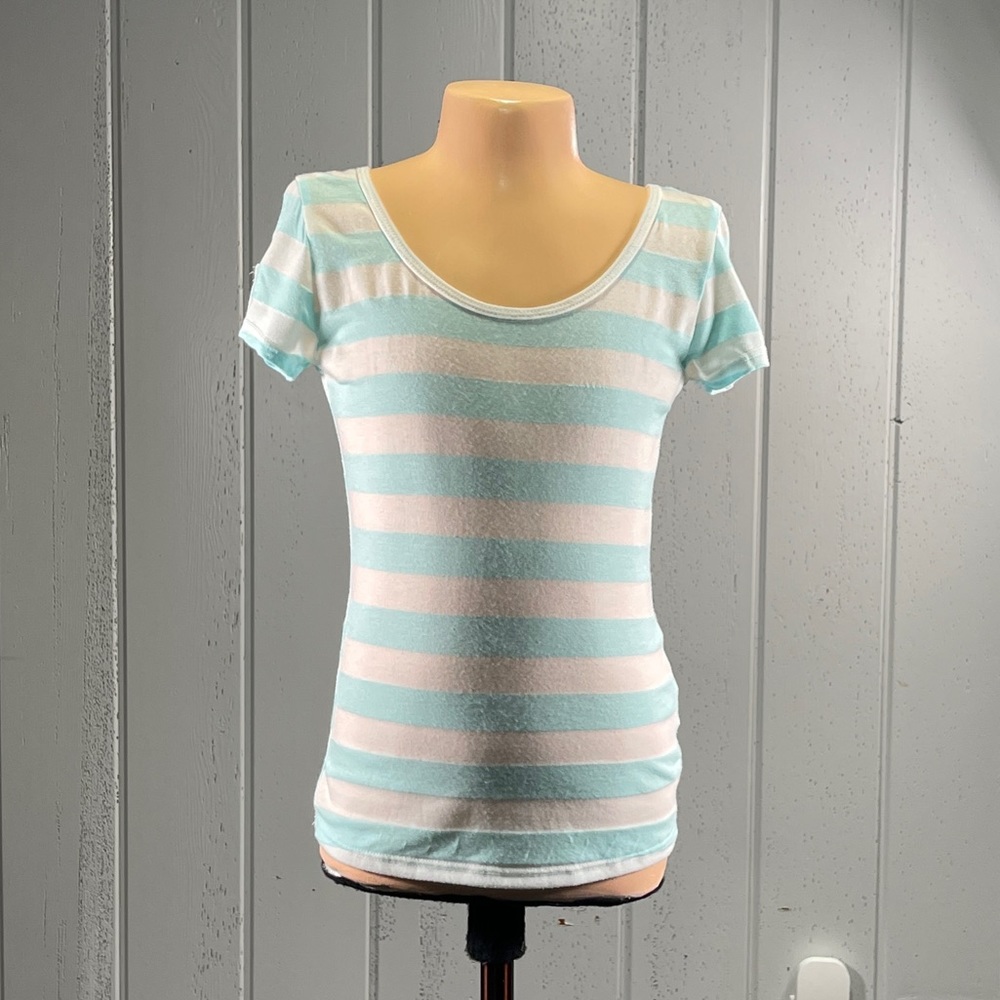 * dELiA*s Junior's Striped Short Sleeve Bow Top Size S